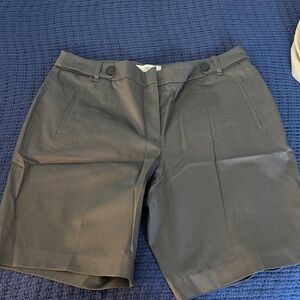 LOFT Women Charcoal Flat Front Shorts